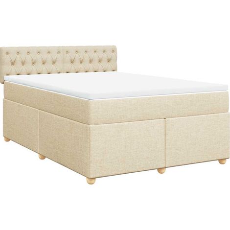 Maison Exclusive - Giroletto a Molle con Materasso Crema 140x19 cm in Tessuto (1/5)