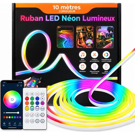 Ruban néon LED RGB multicolore Bluetooth télécommande 24 touches 3 m flexible étanche 5V USB 16 × 18 × 5 cm 450 g – Livraison gratuite