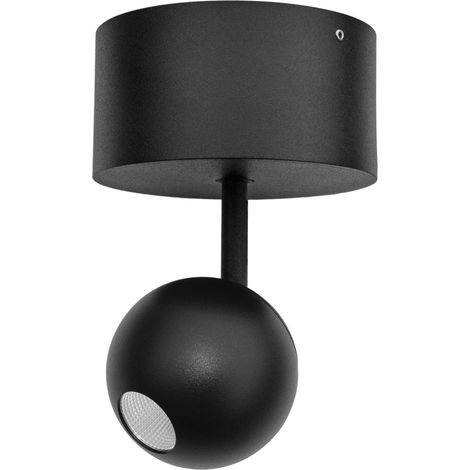 Mini Bora Surface 4,5W 38º 2700K Nero Opaco - Faretto sferico orientabile a soffitto con alta fedeltà cromatica CRI93 - Beneito & Faure