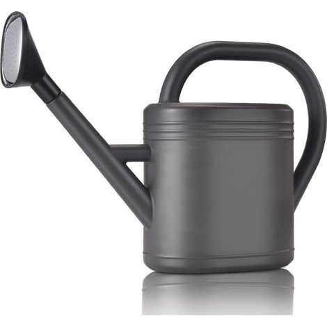 Arrosoir 3 litres pour plantes d'intérieur et jardin, grand bec long avec tête d'arrosage, pour fleurs extérieures, couleur gris (1/5)
