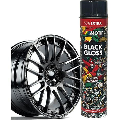 Vernice spray acrilica nera lucida PER cerchi 600 ml PER metallo (1/2)
