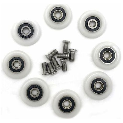8 Ersatzrollen für Duschtüren, 23 mm Durchmesser (1/5)