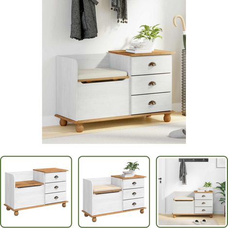Rangement - Banc de rangement avec tiroir ASKIM Blanc 100 x 39 x 62 cm (1/5)