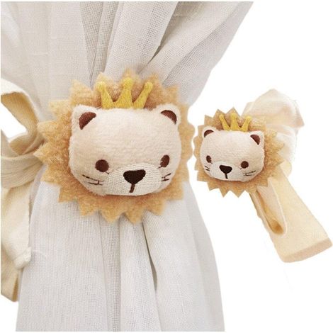 2 attaches lion cartoon brodé, cordons décoratifs chambre bébé salon (1/4)