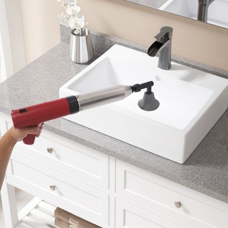 Sturalavandini elettrico per WC, rimuove ostruzioni con un colpo, rimuovitore per bagno, cucina, ostruzione tubazioni, ariete ad aria ad alta pressione per bagno, resistente, pestello water elettrico, (1/5)