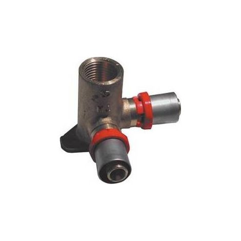 RACCORDO PRESS CURVO FEMMINA CON FLANGIA DOPPIA  PER MULTISTRATO Misura: 1/2 x 20