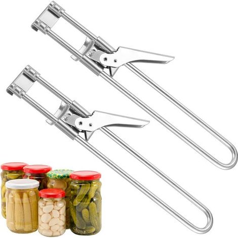 2 abrelatas manuales，abrelatas ajustables，abrelatas de acero inoxidable fácil de usar，herramienta de agarre para mujeres mayores (1/5)
