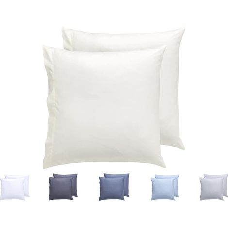 Todocama Set di 2 federe in microfibra extra morbida, ipoallergenica. Set di 2-60x60 cm Beige (1/5)