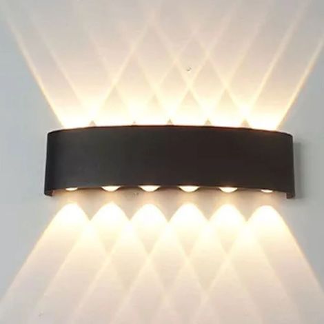 Applique murale LED d'intérieur, 12W, aluminium, lumière neutre 4000K, applique murale extérieure étanche pour couloir, chambre (1/5)