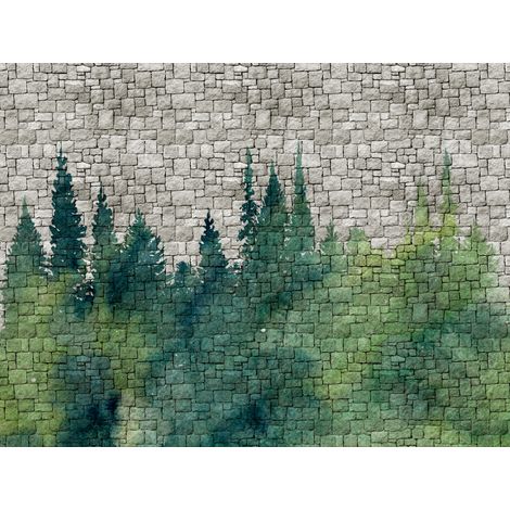 Panoramique Trompe l'oeil Vert The Wall A.S. Création (1/3)