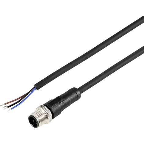 TRU COMPONENTS TC-12833028 Sensor-/Aktor-Anschlussleitung M12 Stecker, gerade 2 m Polzahl Sensoren: