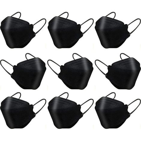 200 schwarze KF94-Gesichtsmasken zum Schutz von Erwachsenen, Männern und Frauen, für Zuhause und den Arbeitsplatz (1/5)