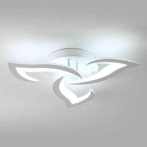 Plafonnier LED moderne W lumières en forme de pétale lumière froide K suspension feuille 36 3 6 500 acrylique blanche blanc (1/4)