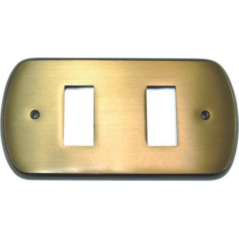 Coprinterruttori cristina 2 posti in ottone bronzato - in ottone bronzato