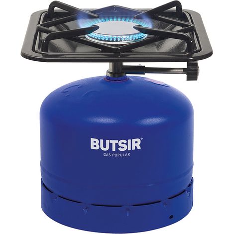 Réchaud à gaz 1 brûleur – Compact 26,5x26,5x5,5cm – Pour bouteilles bleues – Poids 1,55kg – Butsir (1/2)