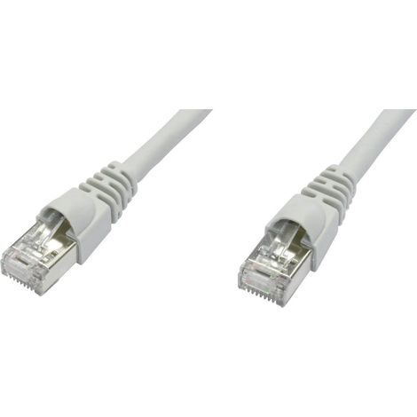 Telegärtner 100008658 RJ45 Câble réseau, câble patch CAT 6a S/FTP 5.0 m blanc ignifuge, avec manchon