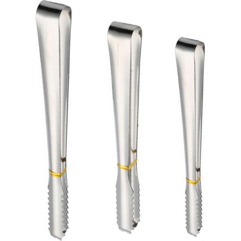Mini pinces à apéritif, lot de 3, en métal, pour servir glaçons, sucre et desserts, en acier inoxydable, ustensiles de cuisine. (1/5)