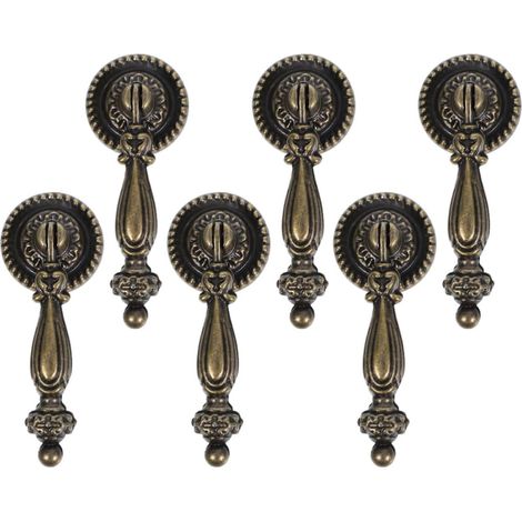 Boutons de meubles vintage en alliage zinc, lot 6, avec vis, pour (1/5)