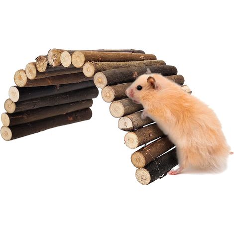 1 Pont en Bois, Flexible, Tunnel, Rampe, pour Hamster, Souris, Oiseau