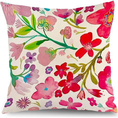 Housse de coussin floral extérieur, style ferme rustique pour canapé-lit chaise banc jardin,45×45cm (1/5)