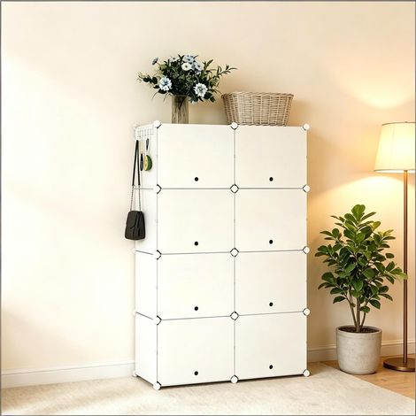Range-chaussures armoire de rangement, meuble bureau à chaussures, organisateur de paires pour salle de bain, étagère à souliers compacte (lot seul) (1/5)