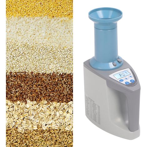 [Analizador de granos] + [Portátil] + [Para 20 variedades] + [Medición inteligente de humedad capacitiva, precisión de ±0,5 %, carcasa de aluminio, USB/pilas] (1/5)
