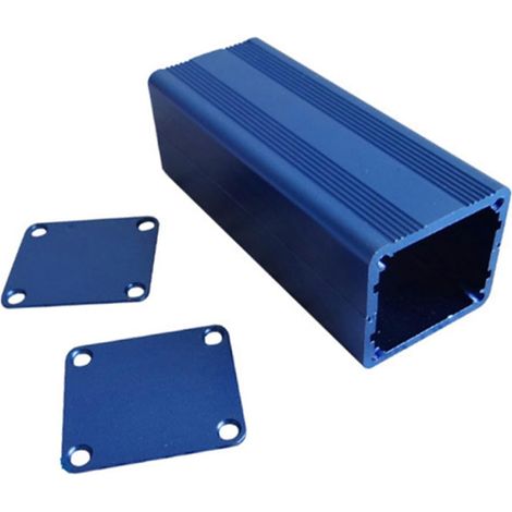 Aluminum cooling box for projects - Electronic junction box - Electrical enclosure for printed circuit board - 29 x 32 x 80 mm (blue) (1/5)