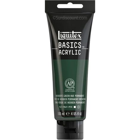 Peinture Acrylique en tube vert de hooker 118ml - Liquitex Basics (1/2)