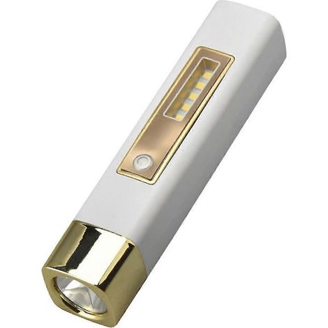 Lampe torche de camping portable d'urgence, petite et rechargeable, avec batterie lithium 18650 et LED COB dorée. (1/5)