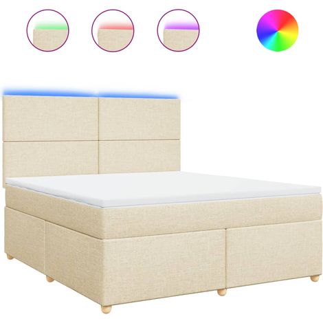 Maison Exclusive - Boxspringbett mit Matratze Creme 180x200 cm St (1/5)