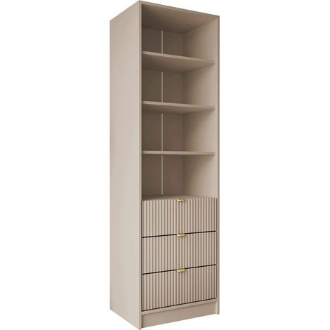 Mobilier1 – Étagère bibliothèque ouverte 180x60x40cm – MDF stratifié beige – 0 tiroir – Design moderne pour rangement optimal