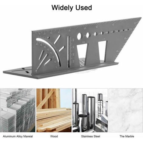 Équerre 3D d'onglet Traçage angle de 45° à 90° 150 x 275 x 66 mm (1/5)