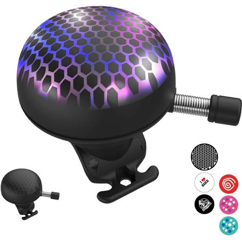 Sonnette électrique pour vélo adulte - Klaxon électronique puissant, sonnette lumineuse avec 5 sonneries, volume 120 dB (1/5)