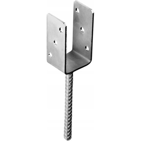 Base para poste de hormigón de 71 x 120 x 4 mm, metal Domax, 1 unidad. (1/5)