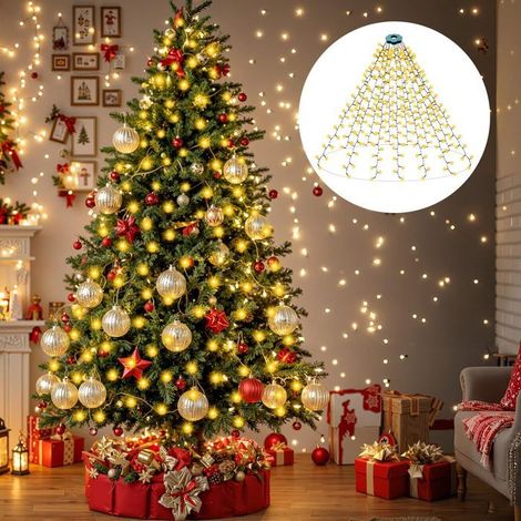 Guirlande Lumineuse Sapin Noël 400 LED 2m x Anneau 16 Brins Blanc Chaud Guirlande Sapin avec 8 Modes, Fonction Mémoire et Minuterie (1/5)