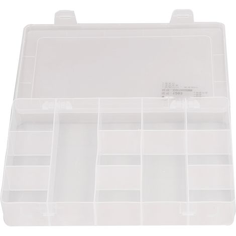Boîte de rangement transparente en plastique 12 compartiments pour accessoires électroniques, organiseur de bijoux étanche.
