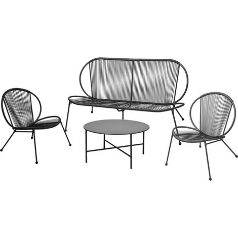 Salotto moderno "Dubai" in rattan sintetico per giardino e veranda da esterno (1/4)