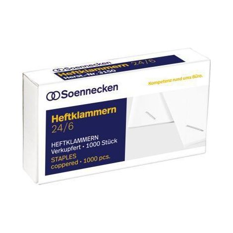 Soennecken Heftklammern 3150 24/6 verkupfert 1.000 St./Pack. (1/2)
