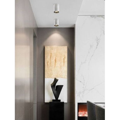 TrAdE Shop Traesio - Faretto Plafoniera Soffitto 20w Applique Cilindro Led Cob Vari Toni Luce F20w-5b - -Bianco Naturale      -