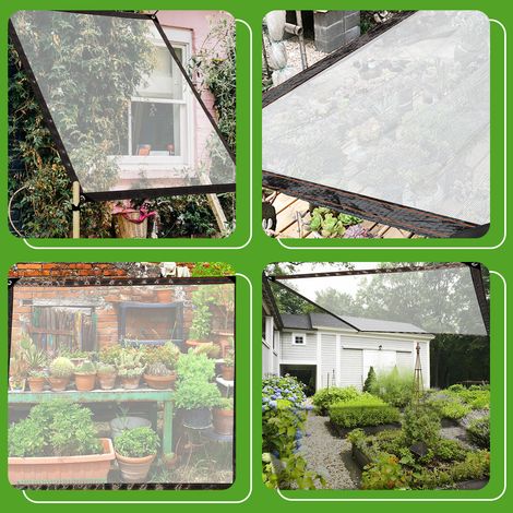TolleTour 2x Telo trasparente impermeabile con occhielli antiruggine per giardino e terrazza, 3 × 3 m (1/5)