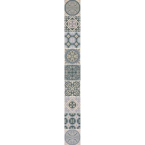 carrelage adhésif, carreaux de ciment effet réel, tons verts et gris, x9, 10x10cm (1/4)
