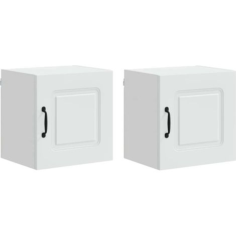 Set di 2 pensili da cucina moderni 40 x 31 x 40 cm ampio spazio contenitivo legno composito bianco 020053554
