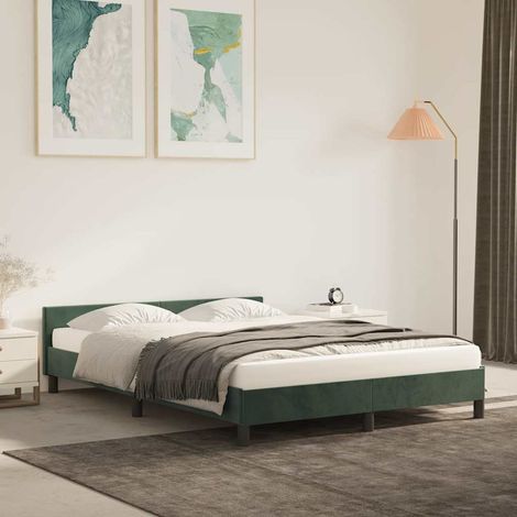 Cadre de lit sans matelas-Structure de lit vert foncé 140x190 cm velours 229776 (1/5)
