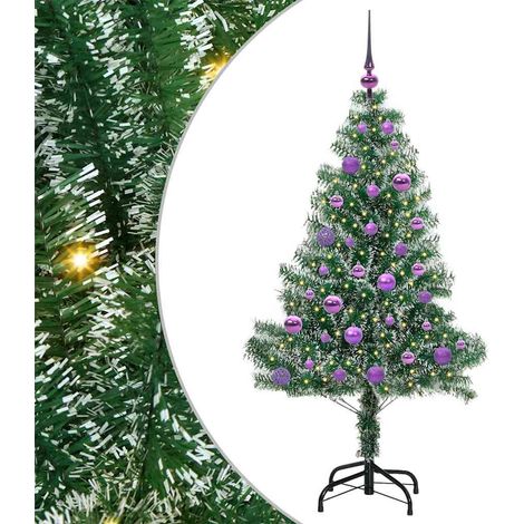 vidaXL Albero di Natale Artificiale Imbiancato con Luci LED 150 cm (1/5)