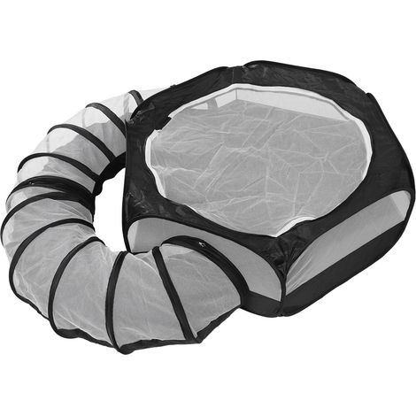 Parc pour petits animaux avec tunnel, cage transparente et respirante, tente pliable et portable idéale pour le camping, les pique-niques et la plage. (1/5)