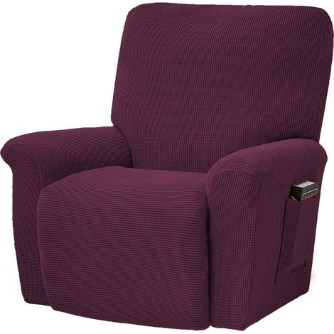 Ensemble de 4 housses extensibles pour fauteuil TV, fauteuil, chaise berçante, fauteuil inclinable.