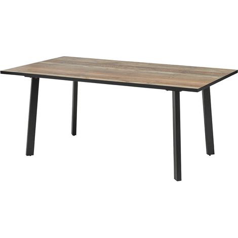 KARMINA - Table de Repas Aspect Bois et Métal 180cm (1/3)