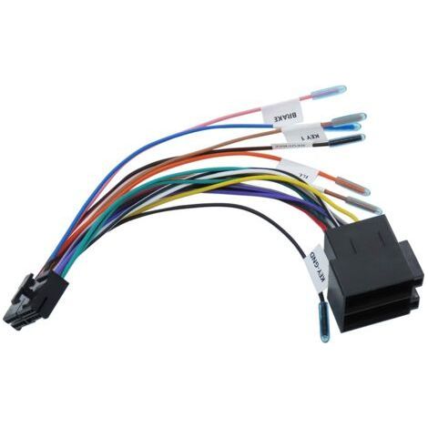 1 Pièce Adaptateur de Faisceau 20 Broches vers ISO Adaptateur Stéréo de Voiture de Remplacement, fils d'accessoires Universels avec Lignes de Commande au Volant et Inverse 21,5 cm-Chrom (1/5)