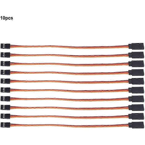 10pcs Câble Rallonge Servo Mâle Femelle JR 500mm pour RC Futaba (1/4)