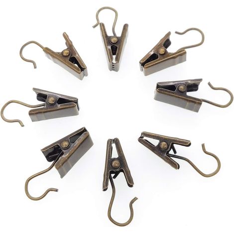 (Cuivre rouge) Clips de rideau en acier inoxydable de 100 pièces Support de fil de suspension partiel pour photos, travaux manuels et fournitures d'événements en plein air (1/4)